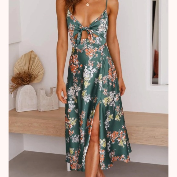 Shecion Womens Dress Satin Floral Size 